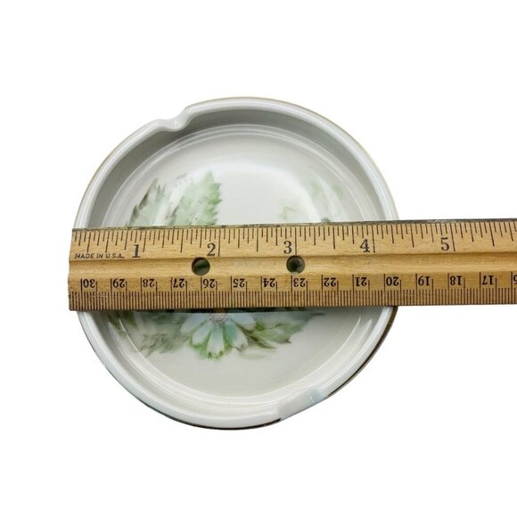 Vintage Fine Arts Floral Daisies Hand Painted Ashtray or Trinket Dish Made in US - Picture 4 of 5